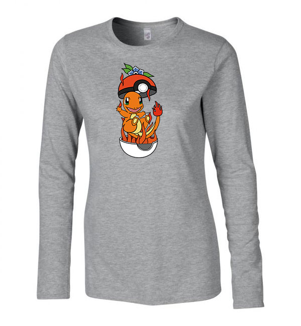 pokemon charmander Sportszürke Női Hosszú Ujjú Póló