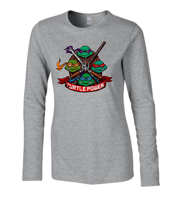 tmnt tini ninja teknőcök Sportszürke Női Hosszú Ujjú Póló