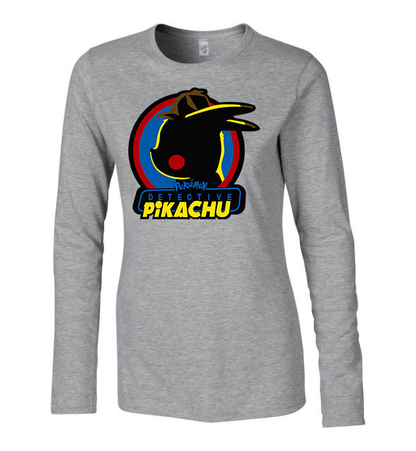 pokemon pikachu Sportszürke Női Hosszú Ujjú Póló