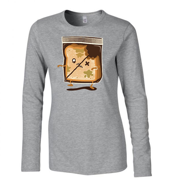 walking bread kenyér zombi humor Sportszürke Női Hosszú Ujjú Póló