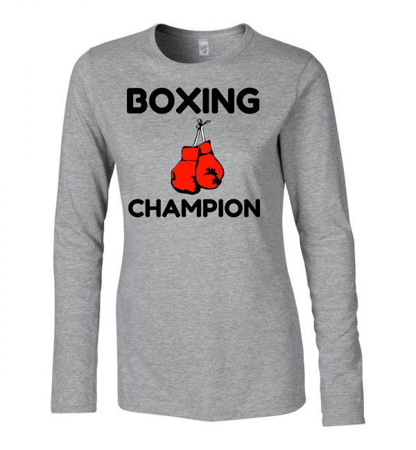box boxolás boxoló Sportszürke Női Hosszú Ujjú Póló