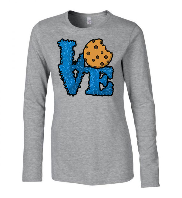 sütiszörny cookie love Sportszürke Női Hosszú Ujjú Póló