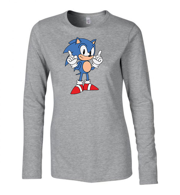 sonic Sportszürke Női Hosszú Ujjú Póló