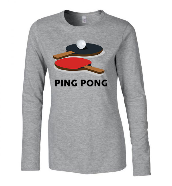ping pong Sportszürke Női Hosszú Ujjú Póló