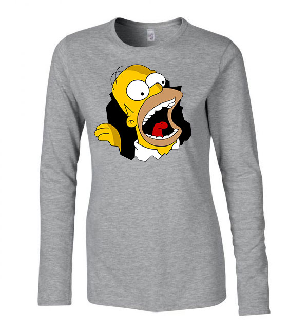 homer simpson Sportszürke Női Hosszú Ujjú Póló