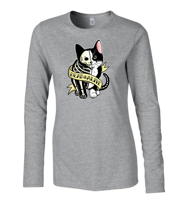 schrödinger macskája Sportszürke Női Hosszú Ujjú Póló