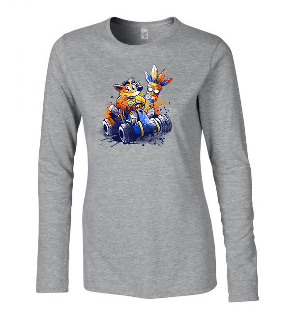 crash bandicoot Sportszürke Női Hosszú Ujjú Póló