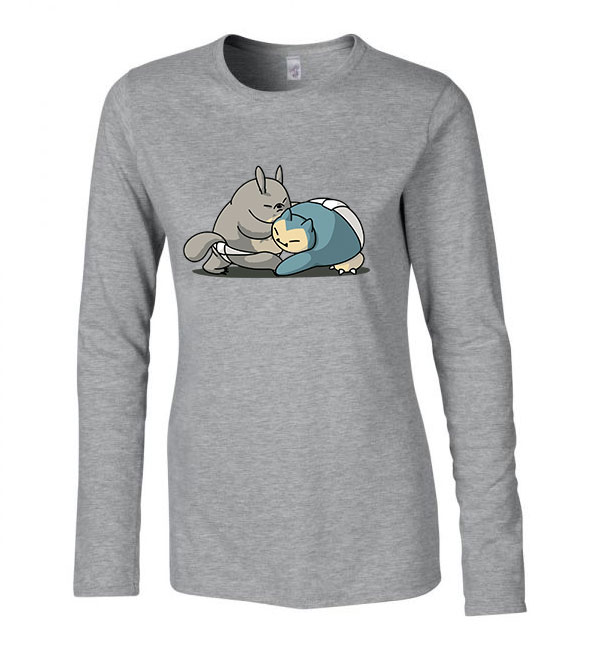 snorlax totoro Sportszürke Női Hosszú Ujjú Póló