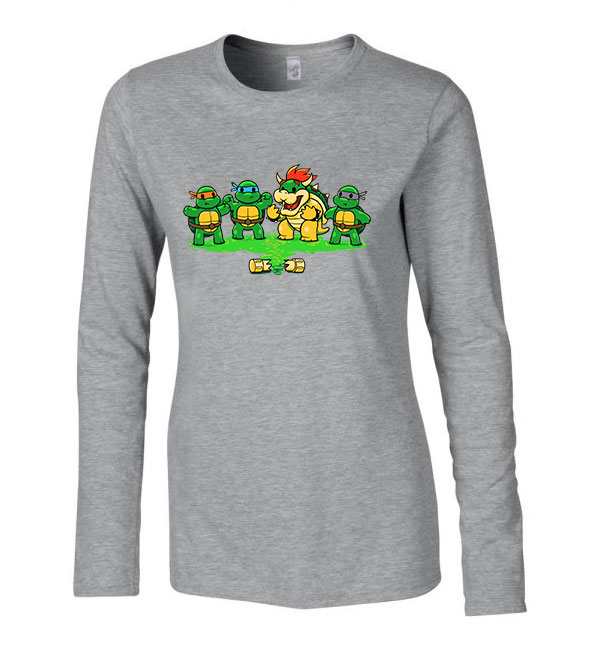 tini ninja teknőcök bowser Sportszürke Női Hosszú Ujjú Póló