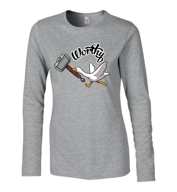 untilted goose game Sportszürke Női Hosszú Ujjú Póló