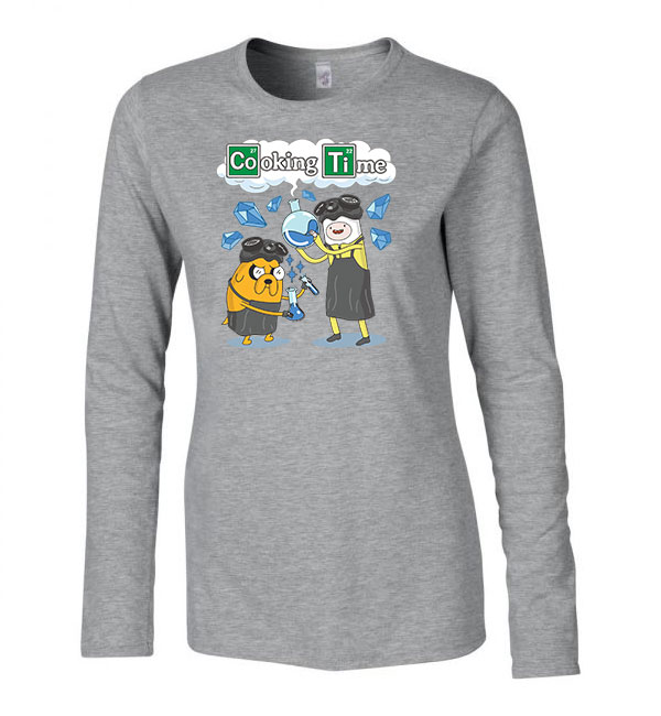 cooking time adventure time Sportszürke Női Hosszú Ujjú Póló