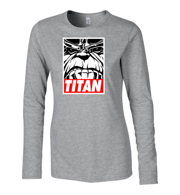 thanos titan avengers Sportszürke Női Hosszú Ujjú Póló