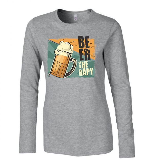 beer sör alkohol Sportszürke Női Hosszú Ujjú Póló