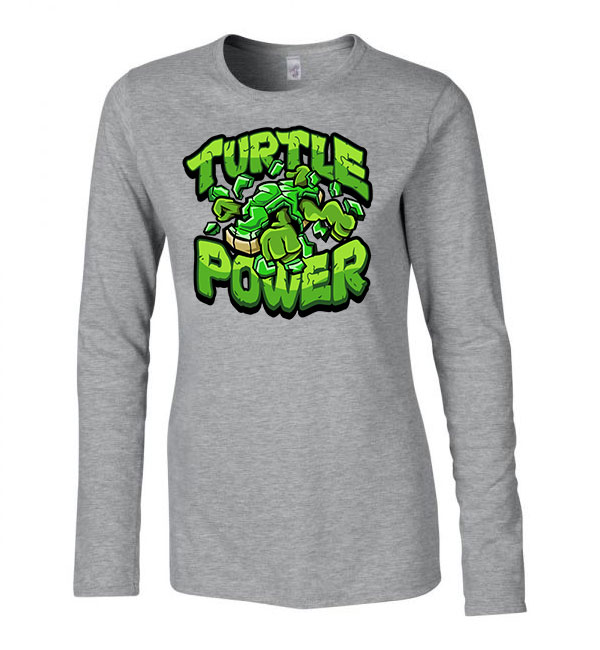 tini ninja teknőcök tmnt turtle power Sportszürke Női Hosszú Ujjú Póló