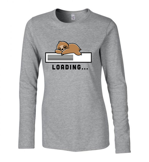 lusta lajhár loading Sportszürke Női Hosszú Ujjú Póló