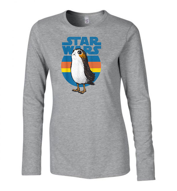 star wars porg Sportszürke Női Hosszú Ujjú Póló