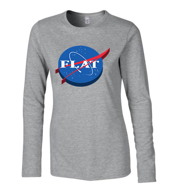 nasa logo flat humor Sportszürke Női Hosszú Ujjú Póló