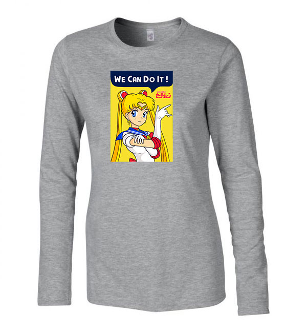 sailor moon Sportszürke Női Hosszú Ujjú Póló