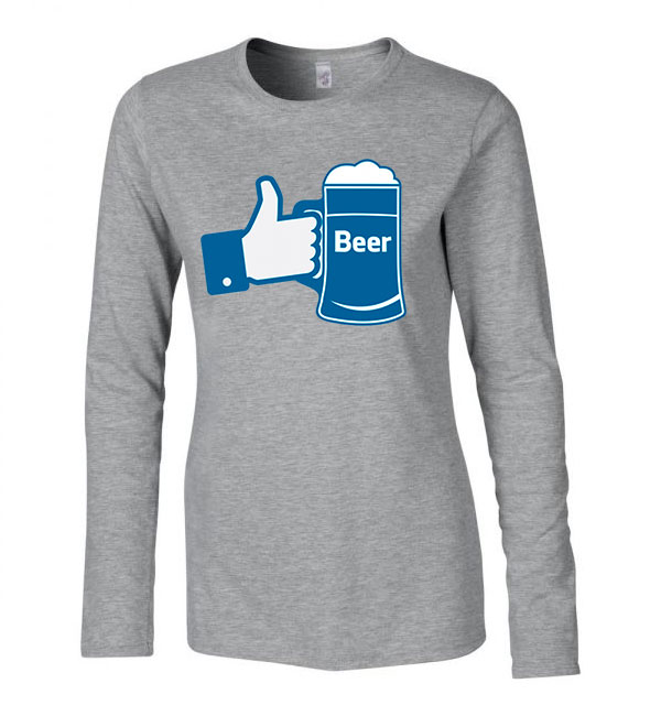 sör beer facebook Sportszürke Női Hosszú Ujjú Póló