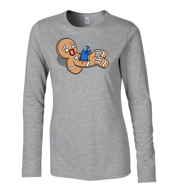 cookie alien sütiszörny Sportszürke Női Hosszú Ujjú Póló