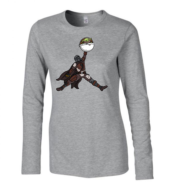 baba yoda a mandalorian the child Sportszürke Női Hosszú Ujjú Póló