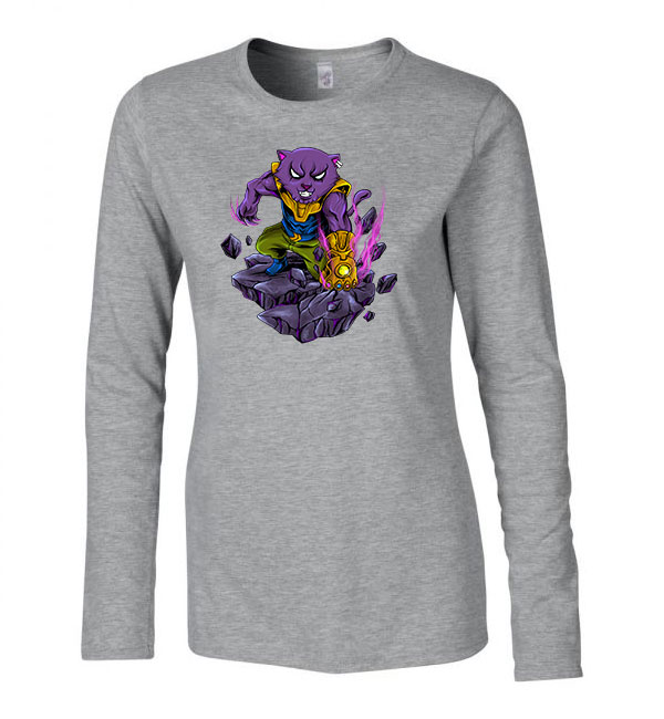thanos macska Sportszürke Női Hosszú Ujjú Póló
