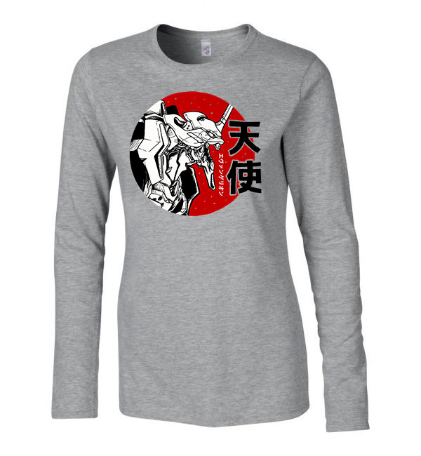 evangelion Sportszürke Női Hosszú Ujjú Póló