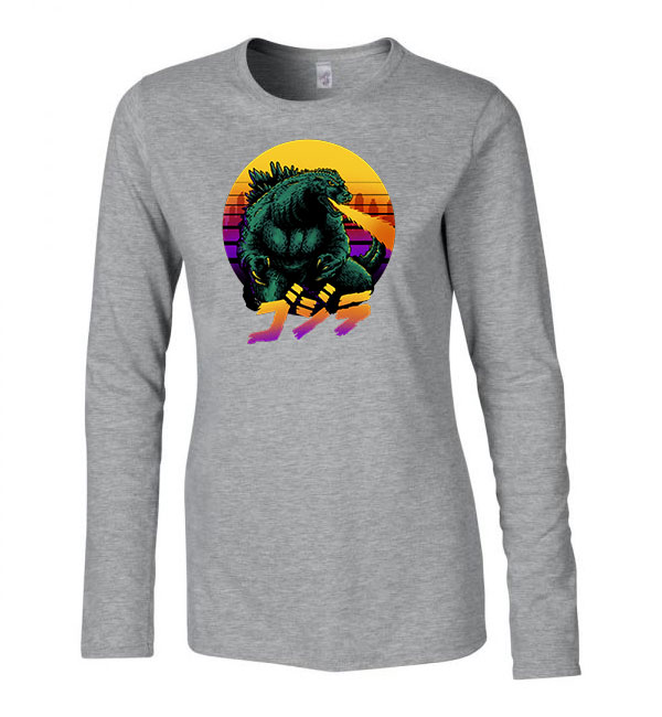 Godzilla Sportszürke Női Hosszú Ujjú Póló