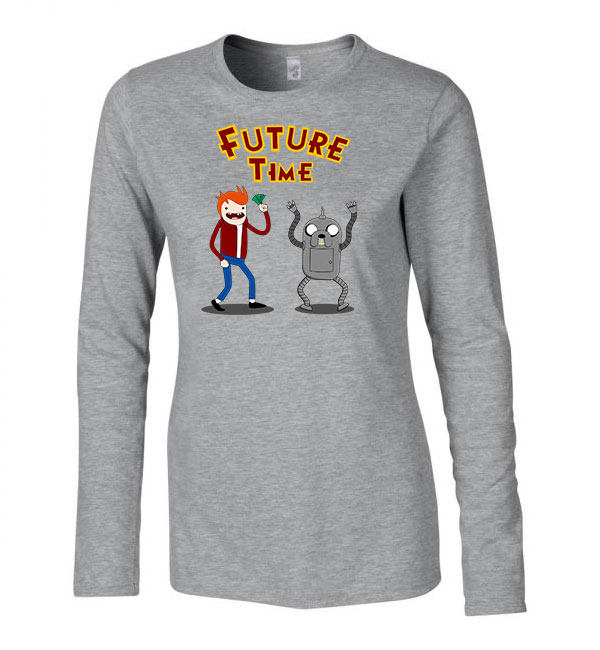 futurama adventure time Sportszürke Női Hosszú Ujjú Póló