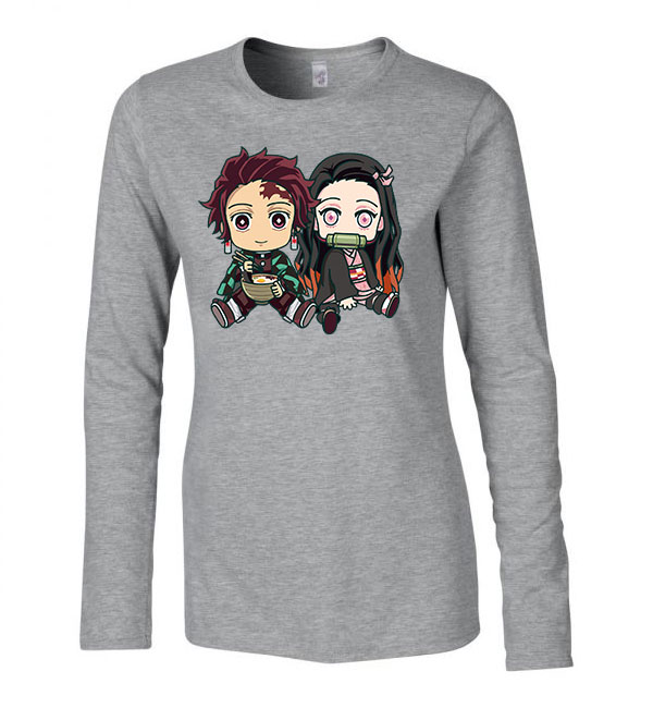 nezuko tanjiro demon slayer Sportszürke Női Hosszú Ujjú Póló