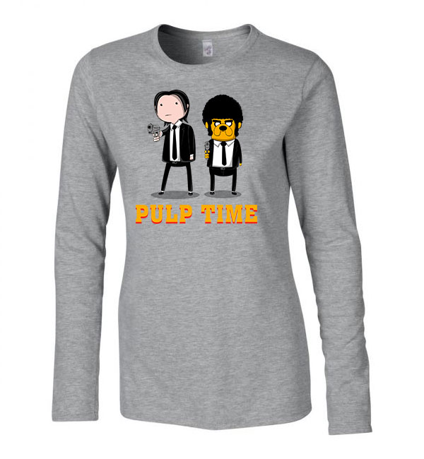 adventure time pulp fiction Sportszürke Női Hosszú Ujjú Póló