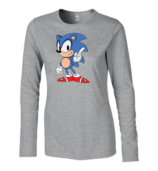 sonic Sportszürke Női Hosszú Ujjú Póló