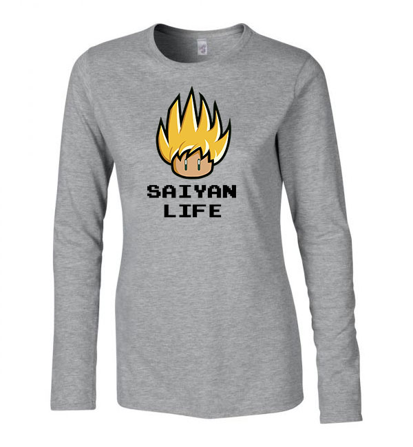 dragon ball saiyan life Sportszürke Női Hosszú Ujjú Póló