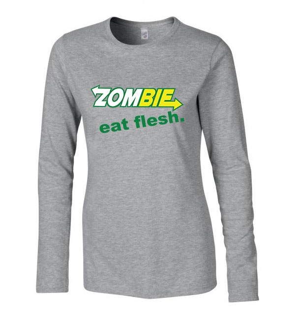 zombie zombis zombik Sportszürke Női Hosszú Ujjú Póló