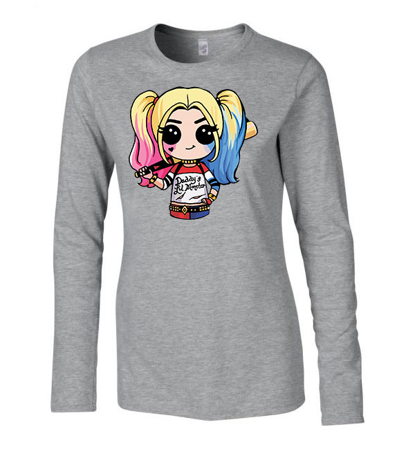 chibi harley quinn Sportszürke Női Hosszú Ujjú Póló