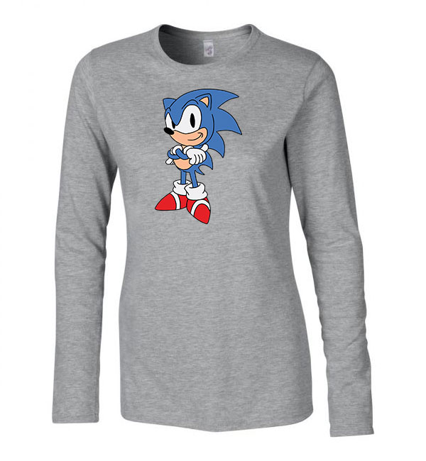 sonic Sportszürke Női Hosszú Ujjú Póló