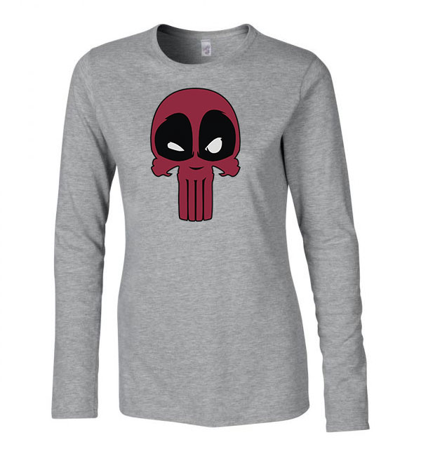 deadpool Sportszürke Női Hosszú Ujjú Póló