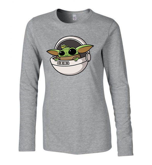 baba yoda baby yoda grogu Sportszürke Női Hosszú Ujjú Póló