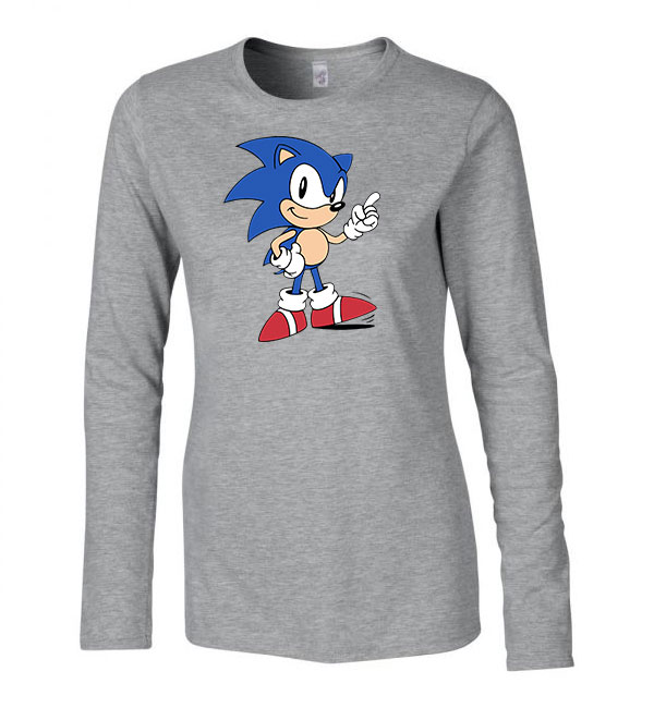 sonic Sportszürke Női Hosszú Ujjú Póló