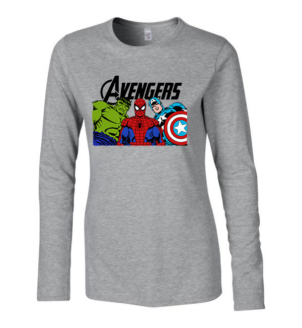 avengers bosszúállók hulk pókember amerika kapitány Sportszürke Női Hosszú Ujjú Póló