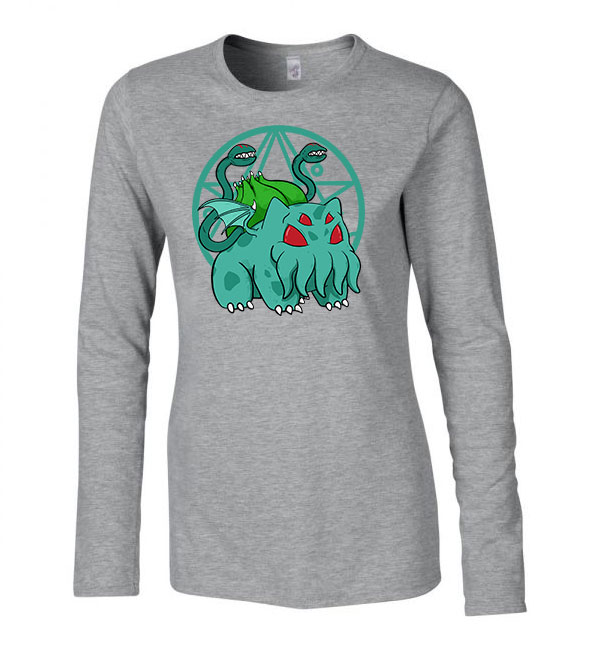 cthulhu bulbasaur Sportszürke Női Hosszú Ujjú Póló