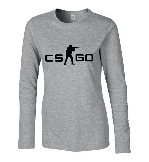 counter strike cs go Sportszürke Női Hosszú Ujjú Póló