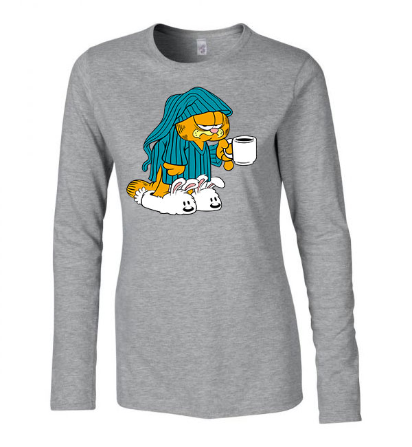 garfield kávé Sportszürke Női Hosszú Ujjú Póló