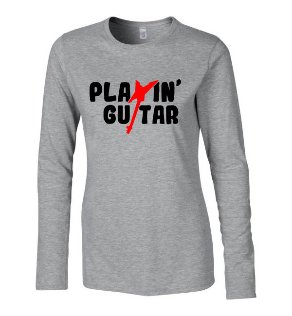 gitár gitáros Sportszürke Női Hosszú Ujjú Póló