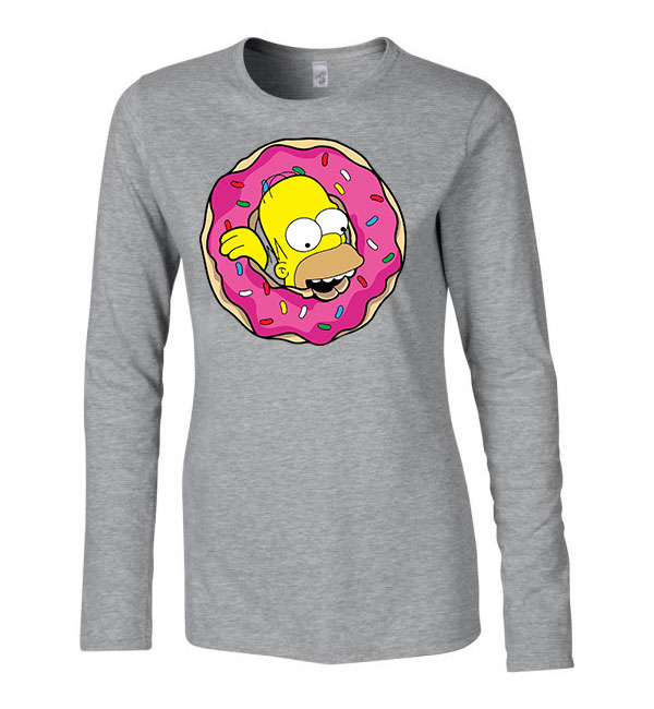 homer simpson Sportszürke Női Hosszú Ujjú Póló