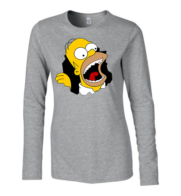 homer simpson Sportszürke Női Hosszú Ujjú Póló