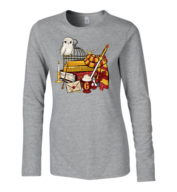 harry potter gryffindor griffendél Sportszürke Női Hosszú Ujjú Póló