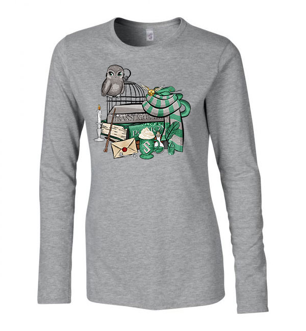 harry potter slytherin mardekár Sportszürke Női Hosszú Ujjú Póló