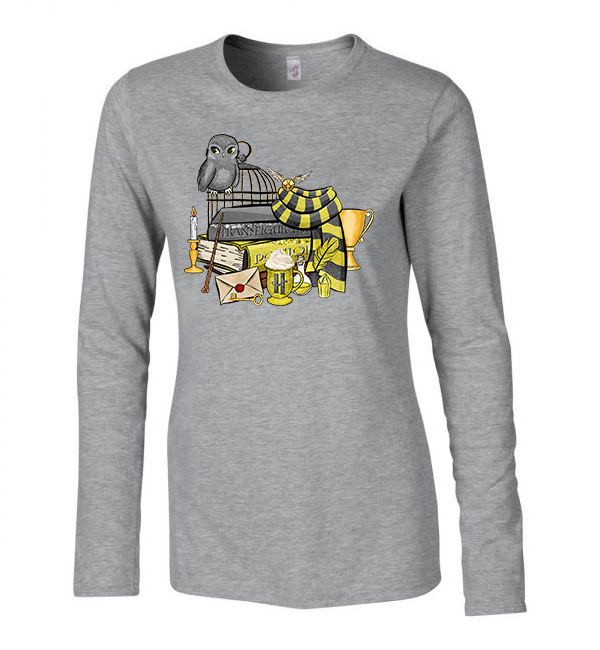 hufflepuff hugrabug harry potter Sportszürke Női Hosszú Ujjú Póló