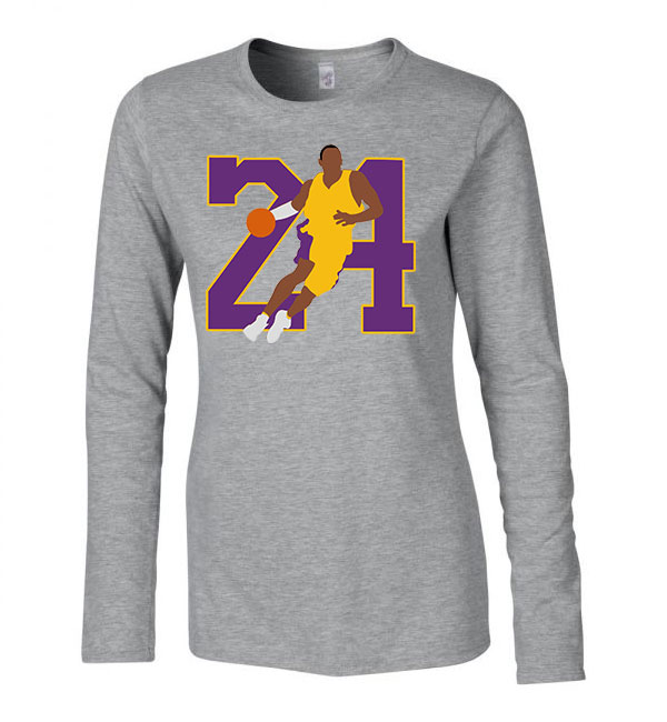 kobe bryant 24 nba kosár kosaras lakers Sportszürke Női Hosszú Ujjú Póló